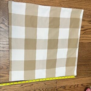 Plaid Tan and White Cushion Cover 20 x 20